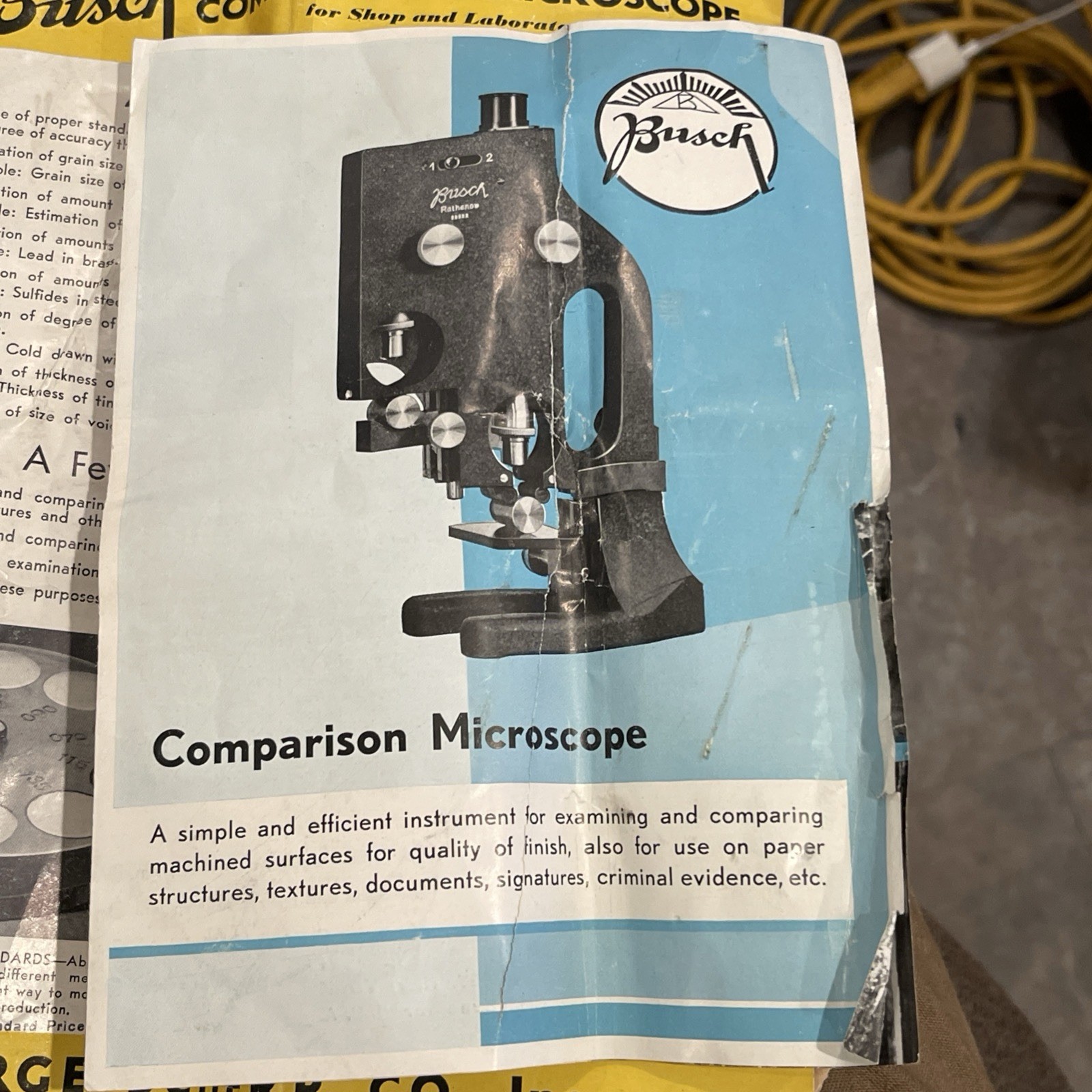 RARE Busch Rathenow Comparison Microscope, Dual Optical, Metallurgical, Forensic