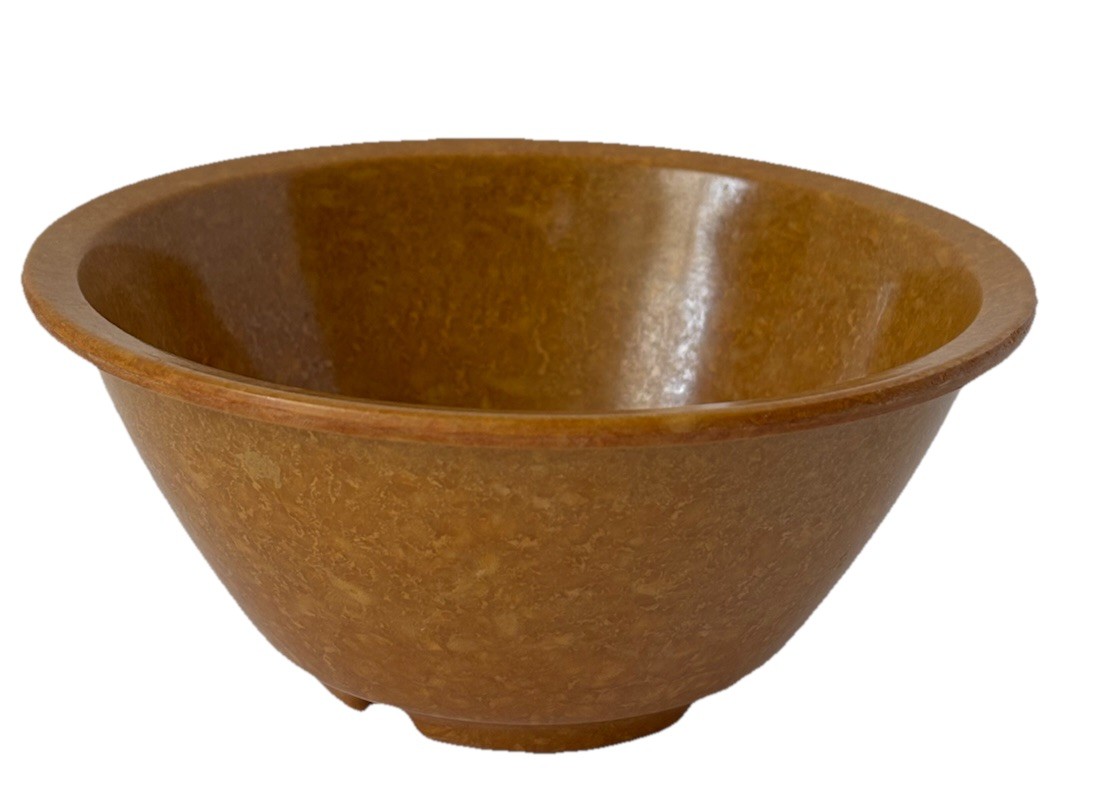 Vintage 1960 Halsey Inc U.S. Military Mess Hall Bowl Speckled Brown Melamine