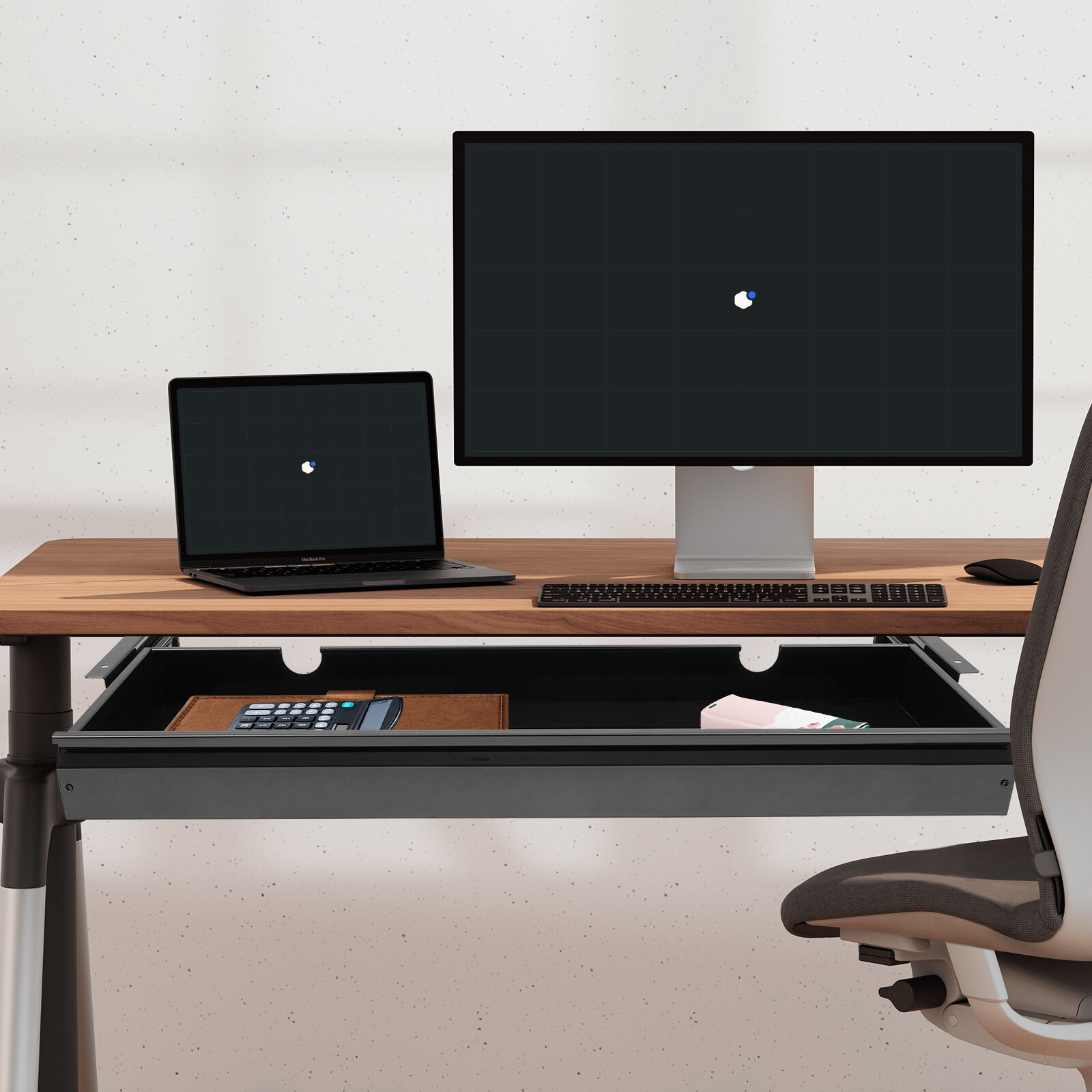 Under Desk Mounted Sliding Pull-out Drawer Storage Organizer Pull-out Drawer