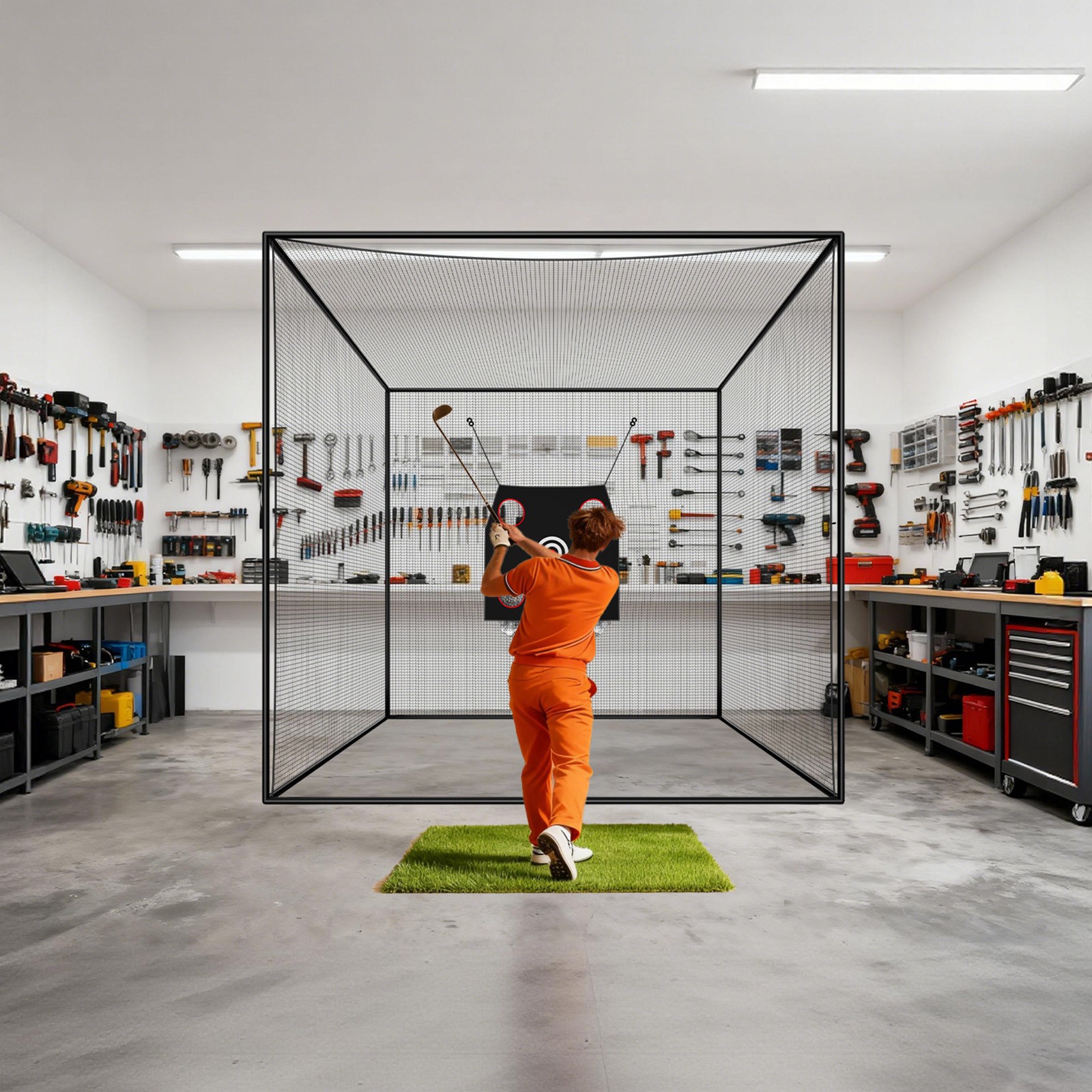 VEVOR Golf Batting Cage 10 x 10 x 10FT Golf Cage for Indoor Outdoor Backyard
