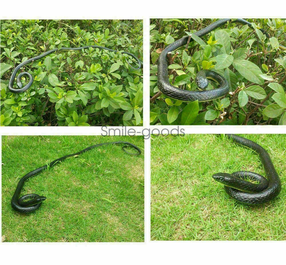 Fake Realistic Snake Lifelike Real Scary Rubber Toy Prank Party Joke For Garden