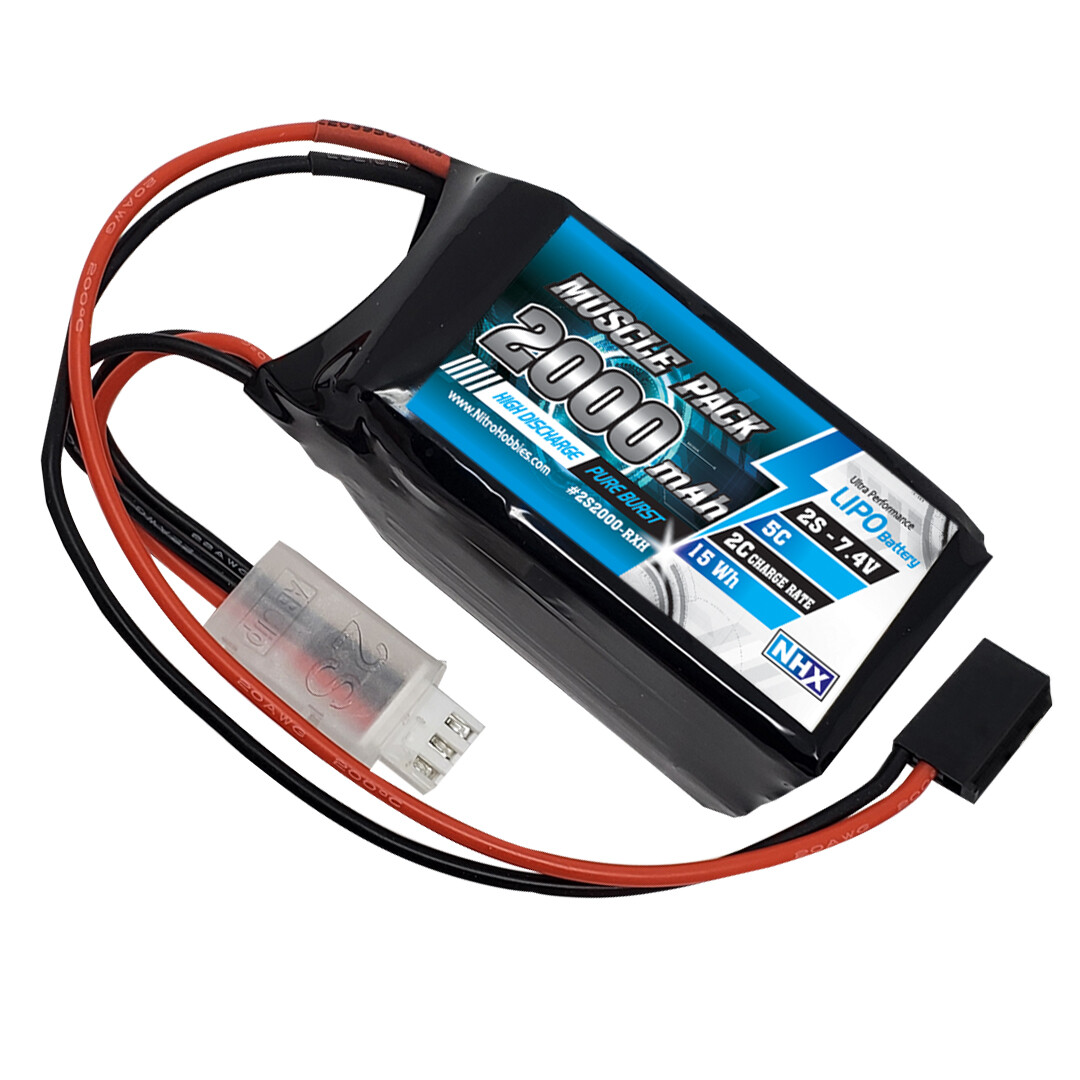 NHX Muscle Pack 2S 7.4V 2000mAh 5C RX Hump Receiver Lipo Battery