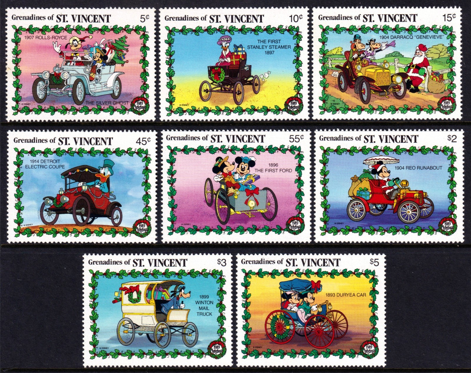 St. Vincent Grenadines 1989 Disney - Christmas Complete Mint MNH Set SC 675-682