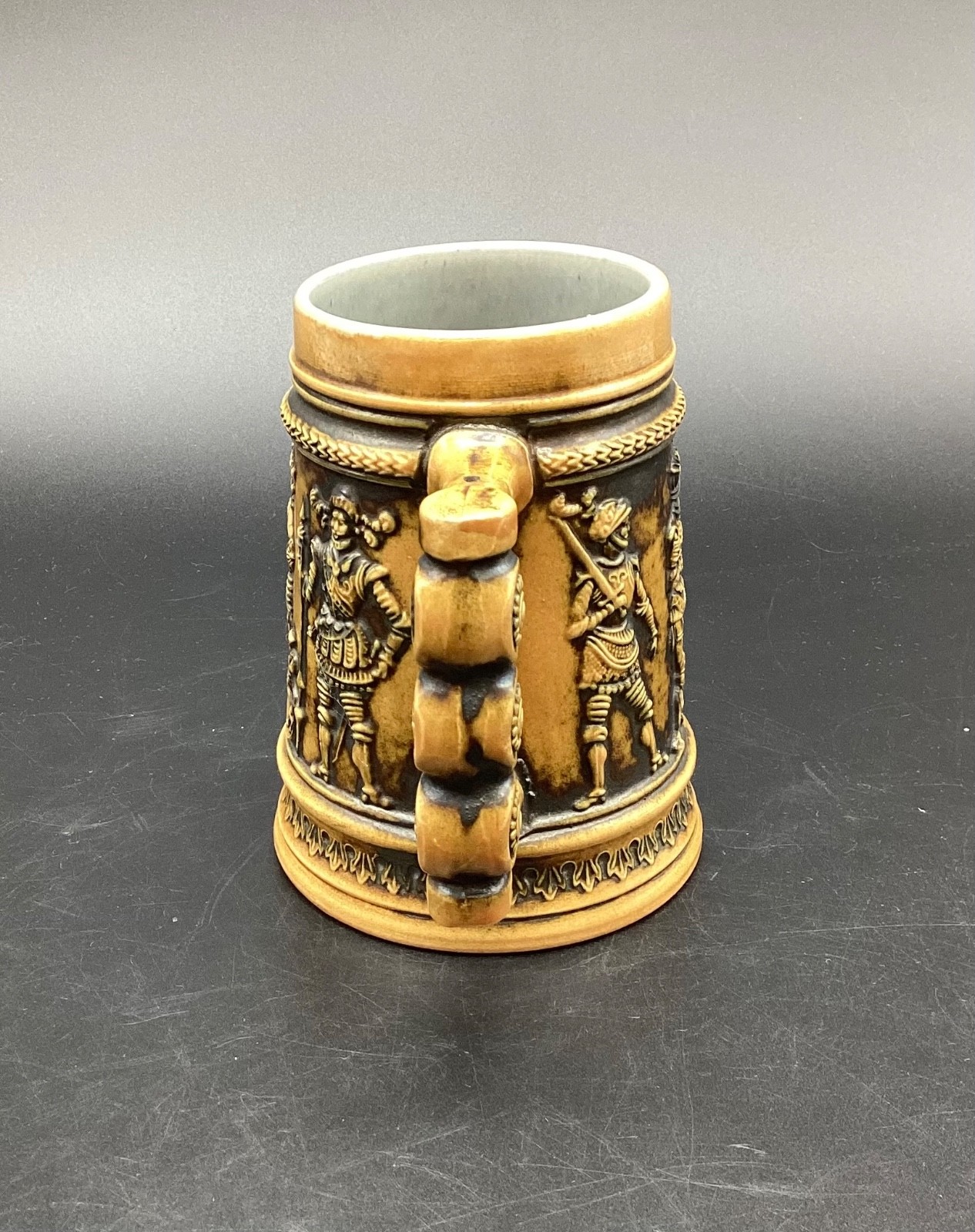 Vintage Gerz Stoneware W.Germany Beer Stein/Mug w/Men in Armor