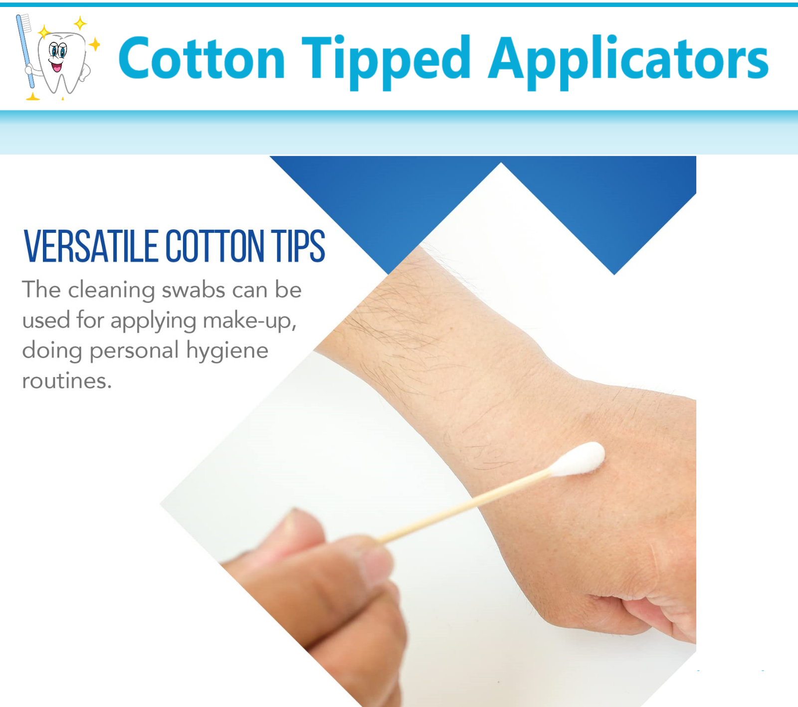 1000/Bx Cotton Swabs Swab Q-tips 6" Long Wood Medical Grade Manufacturer Sealed