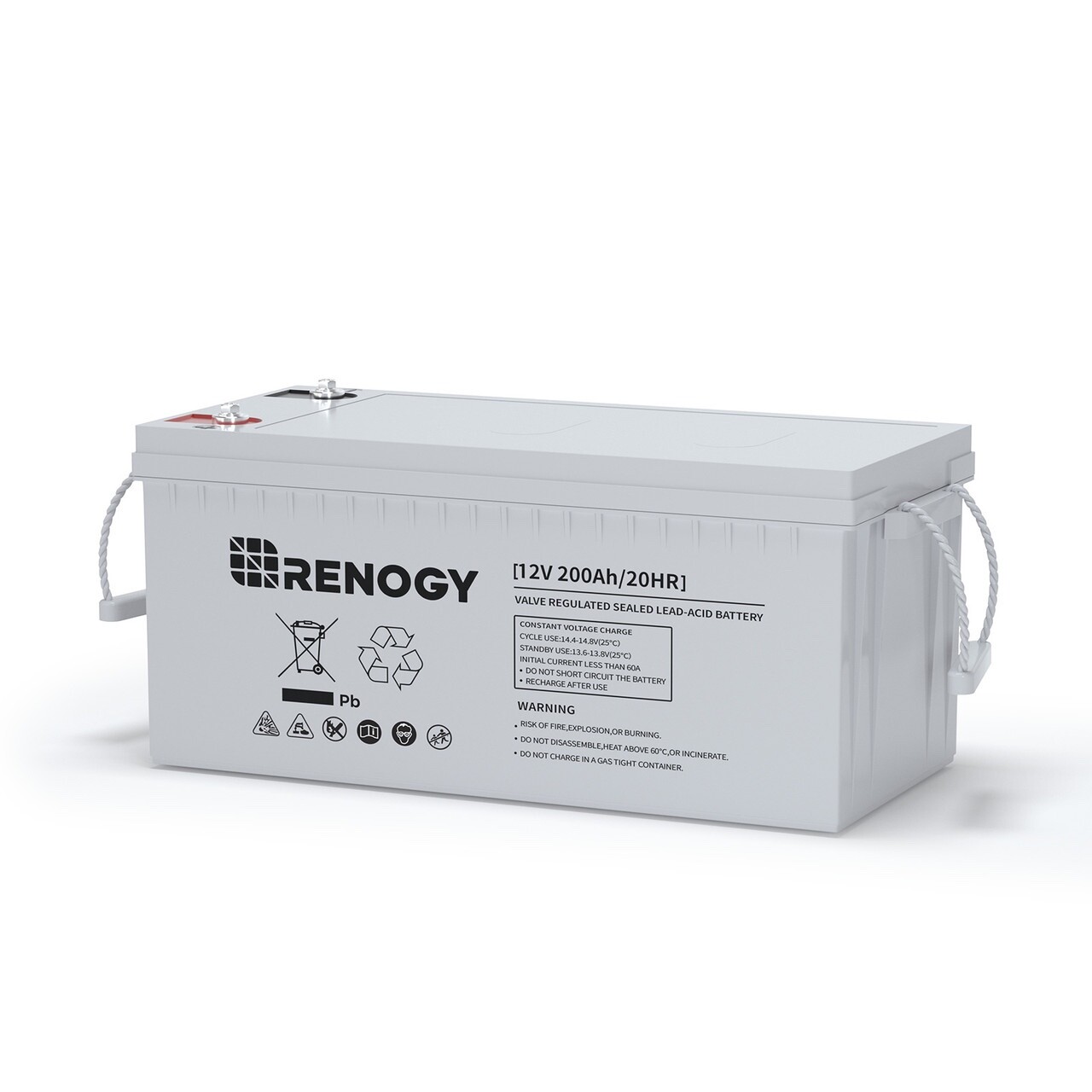 Renogy Deep Cycle AGM Battery 12 Volt 200Ah 2000A Max Discharge Current Off-Grid
