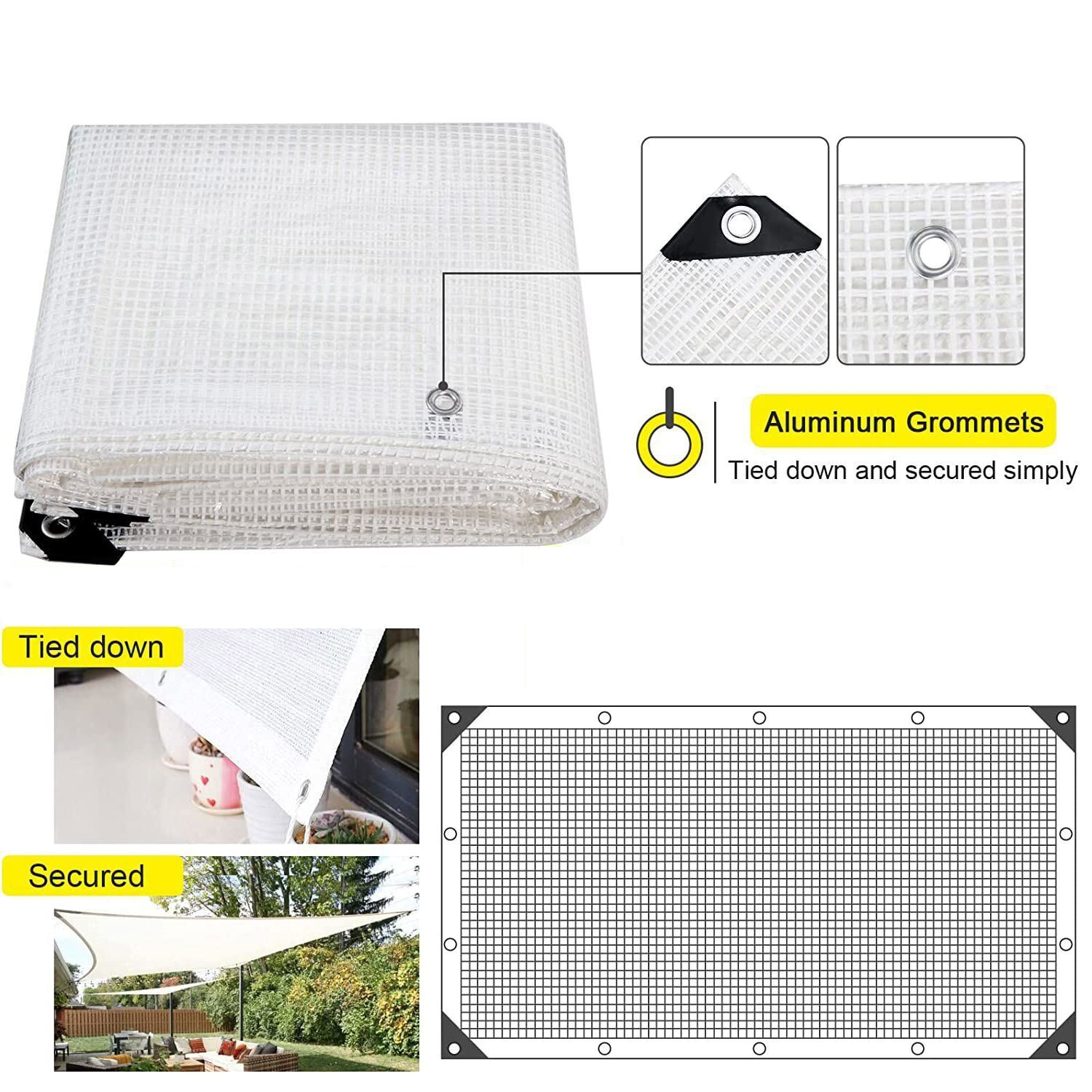 Clear Greenhouse Plastic Covering 16 Mil 6 Mil Waterproof UV Resistant Poly Tarp
