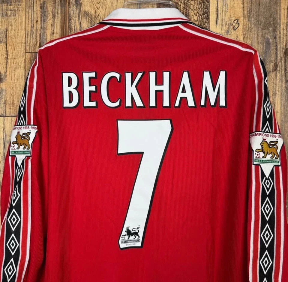 Manchester United 1999-00 Home Men’s XL Football Jersey BECKHAM #7