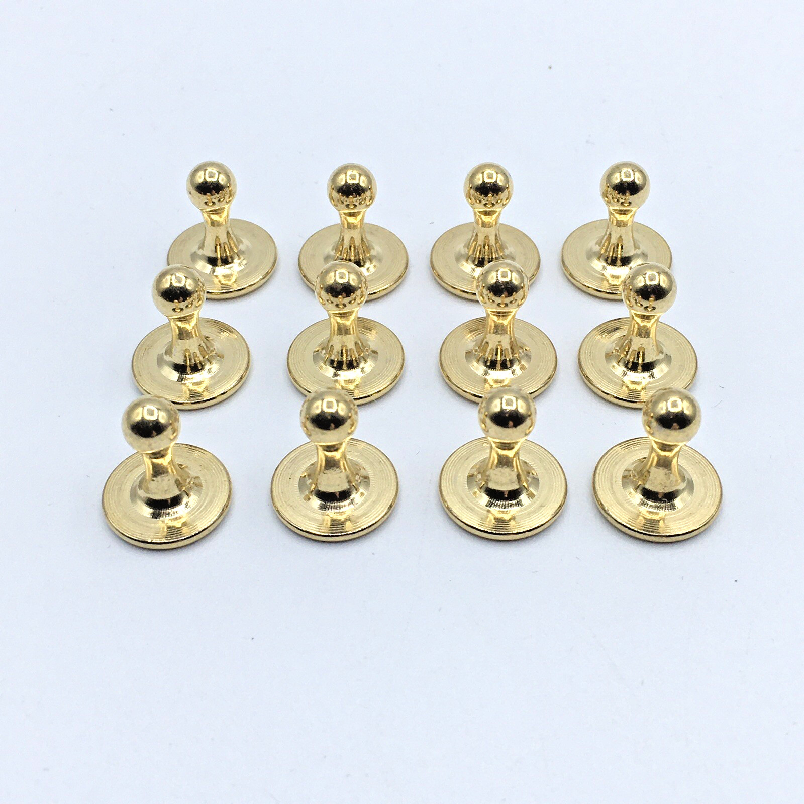 Gold Tone Shirt Collar Large Ball Studs Formal Ware Tuxedo Cleric Clergy NOS