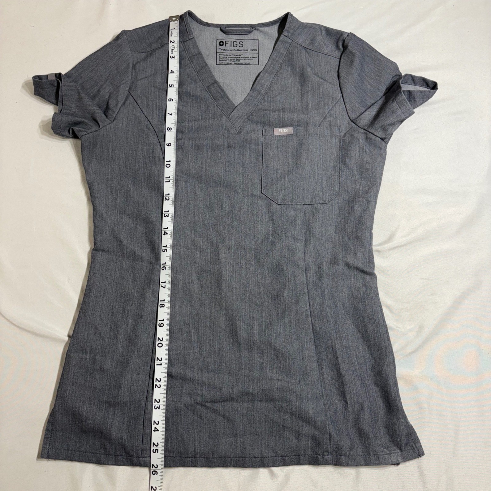 FIGS Scrub Set Women XXS/XSP Gray Casma V-Neck Zamora Jogger Technical Collectio