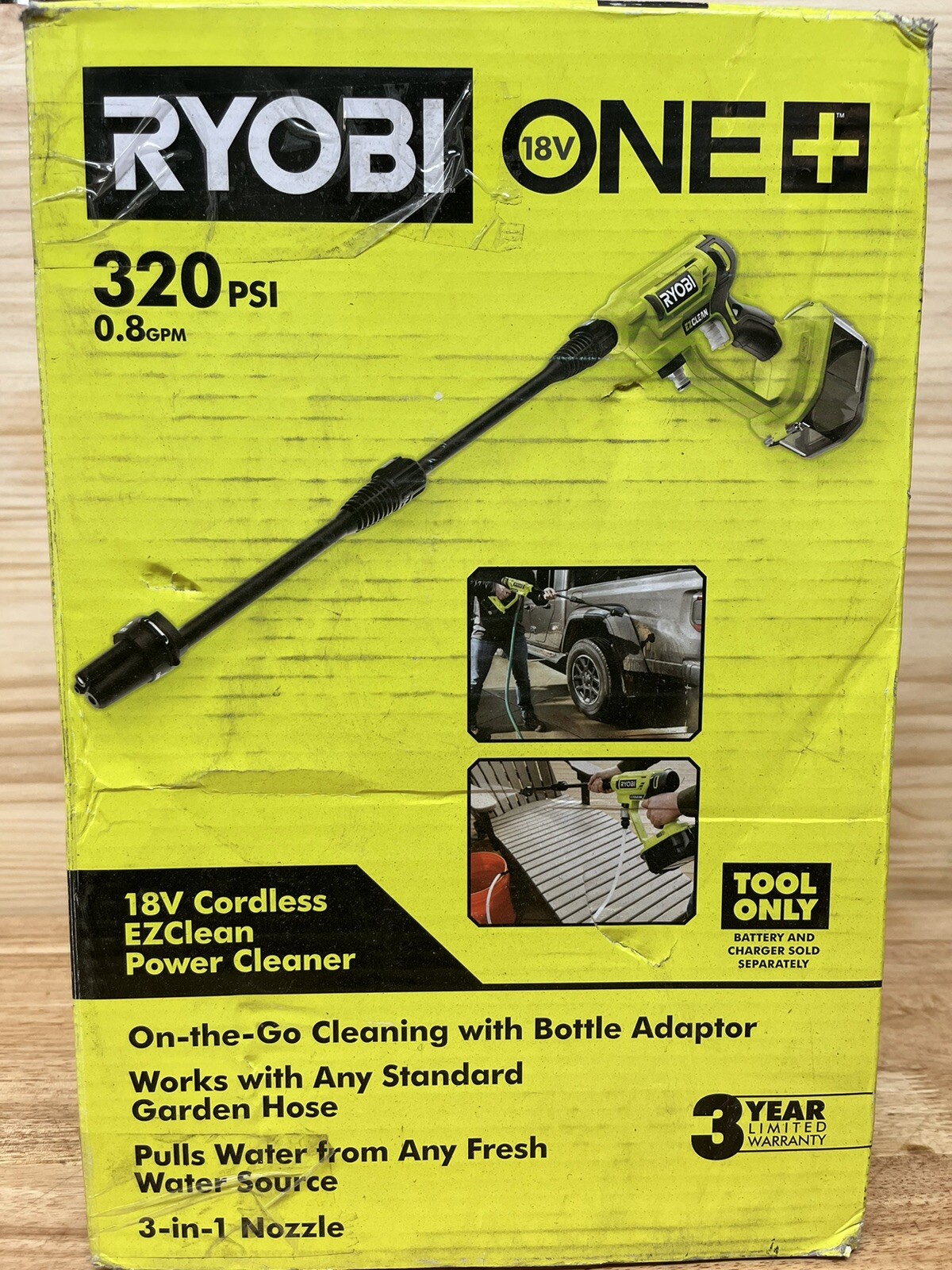 Ryobi One+ 18V Volt Cordless EZ Clean Water Power Cleaner 320 psi Tool Only Used