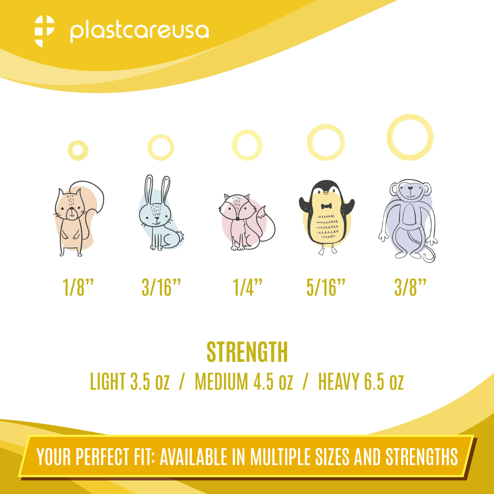 100 Medium 4.5 Oz 1/4" Fox Orthodontic Latex Elastic Rubber Bands Braces