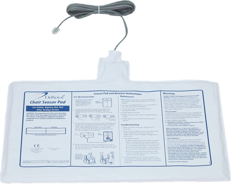 *1-Pack* DeRoyal Weight-Sensitive Chair Sensor 15" x 10" Pad M2200-CP-CS