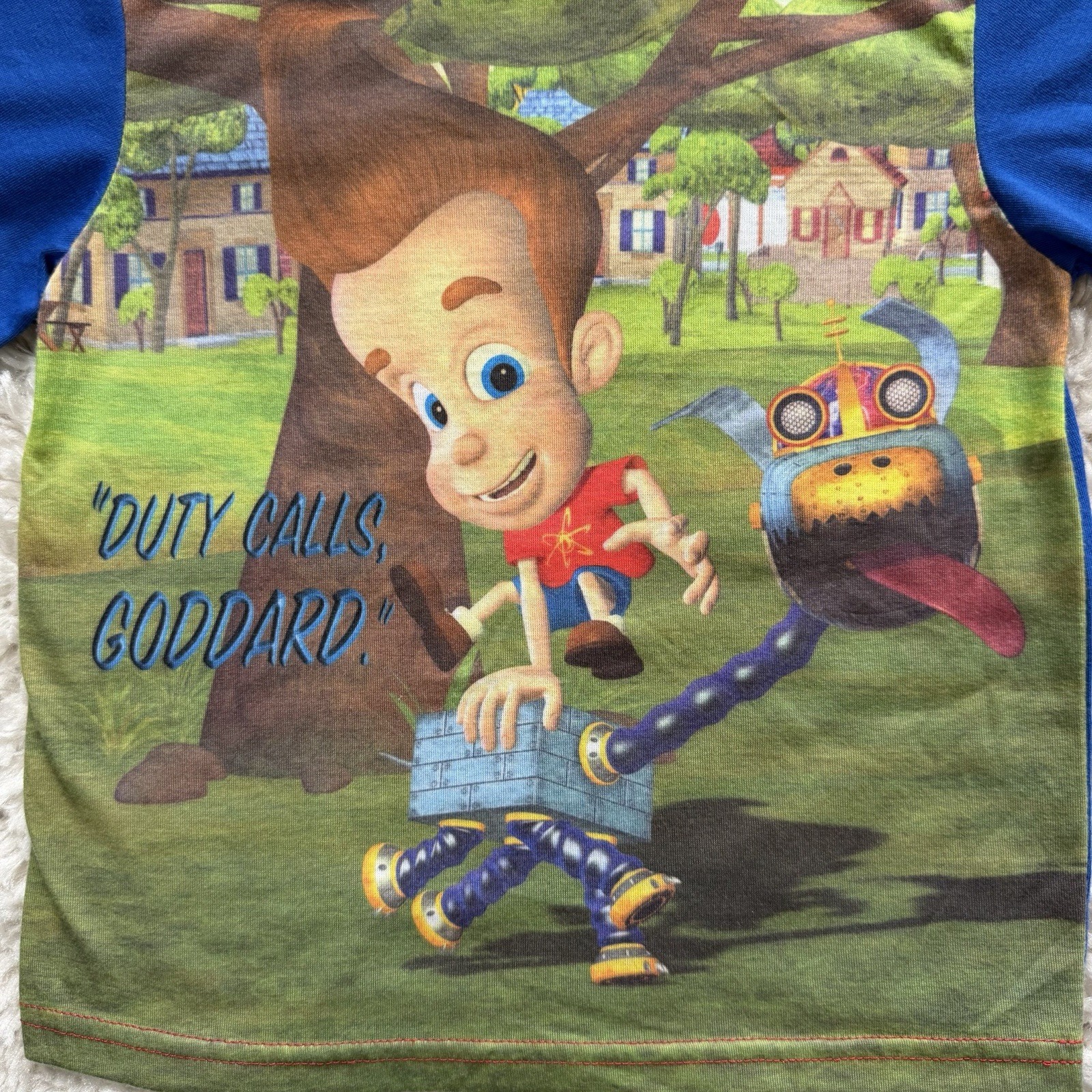 Vtg 03’ Kids Jimmy Neutron Boy Genius Shirt 4/5 Duty Calls Goddard Y2K Nostalgic