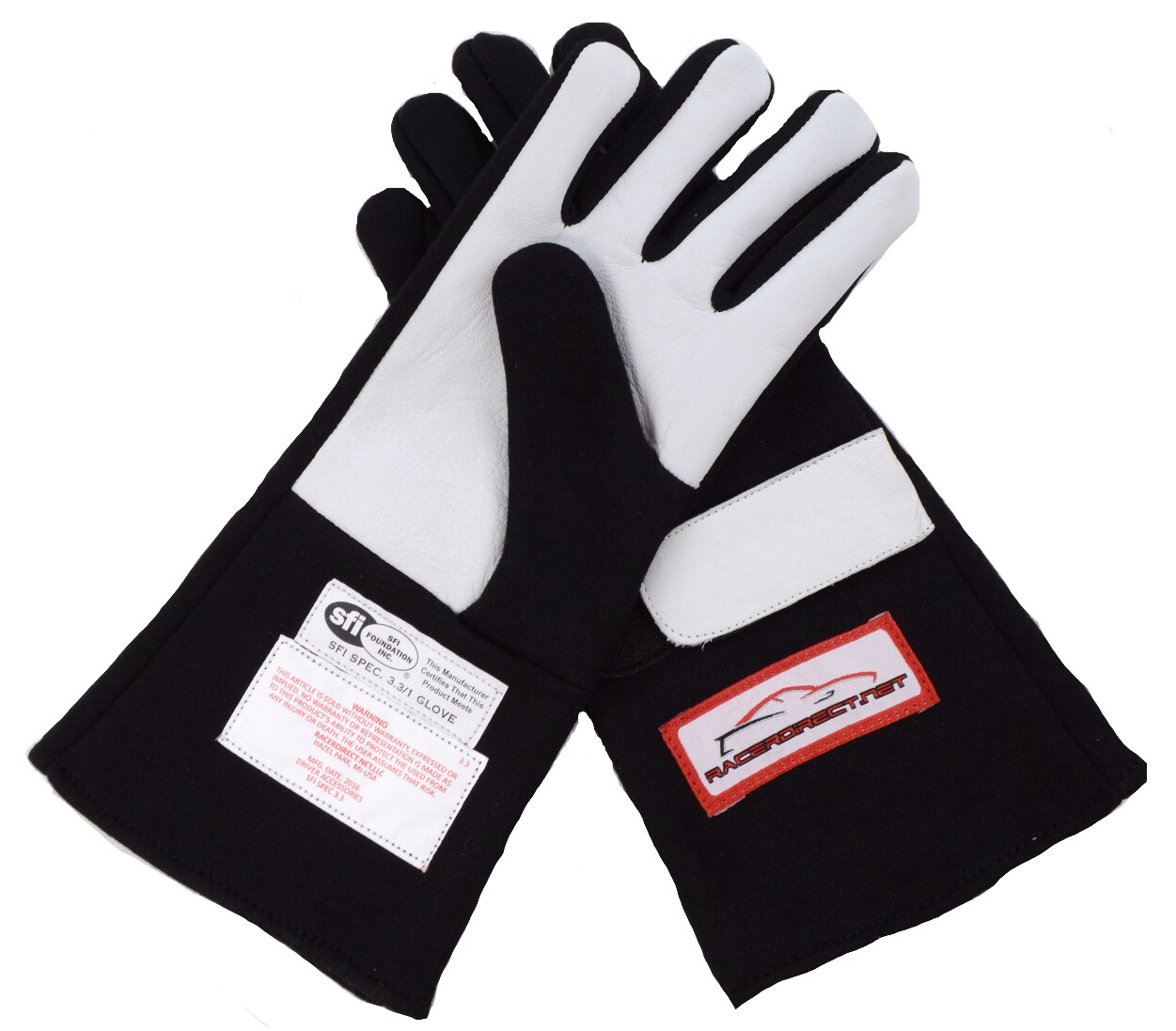 SFI 3.3/5 RACING GLOVES NOMEX DOUBLE LAYER DRIVING GLOVES BLACK LARGE IHRA NHRA