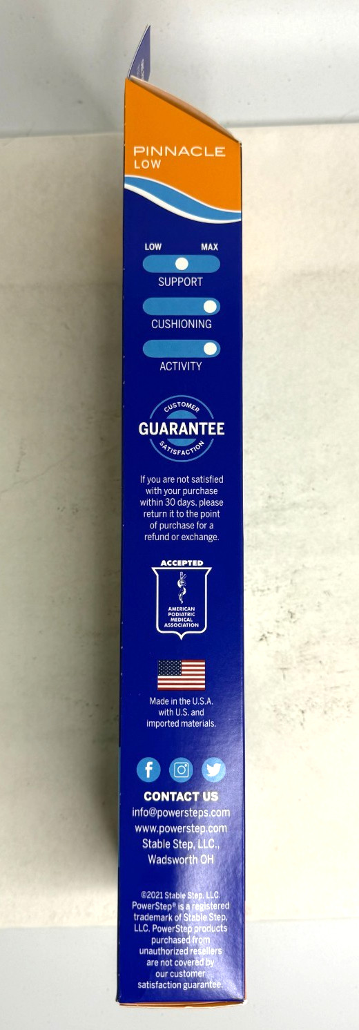 Powerstep Insoles Pinnacle Low Size H Men's 11-11.5 US