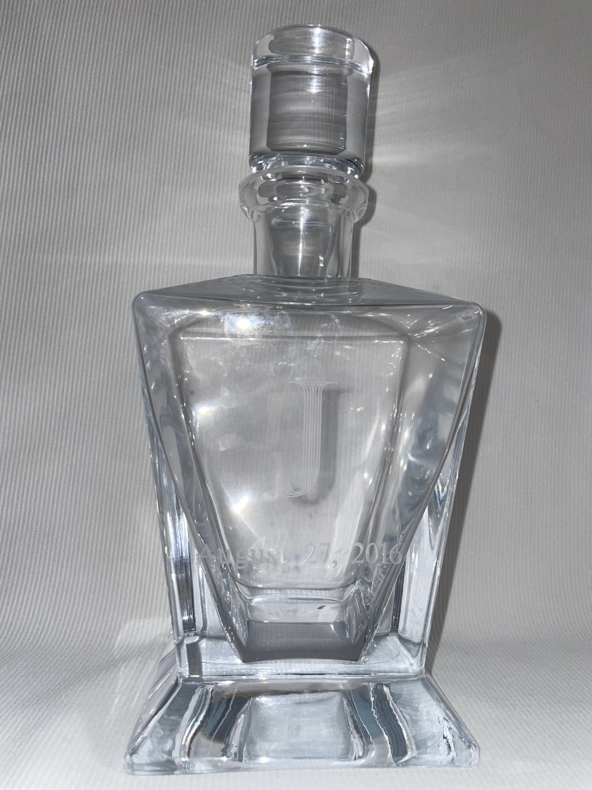 Krosno Crystal Decanter Initaled J 2016 10 Inches High