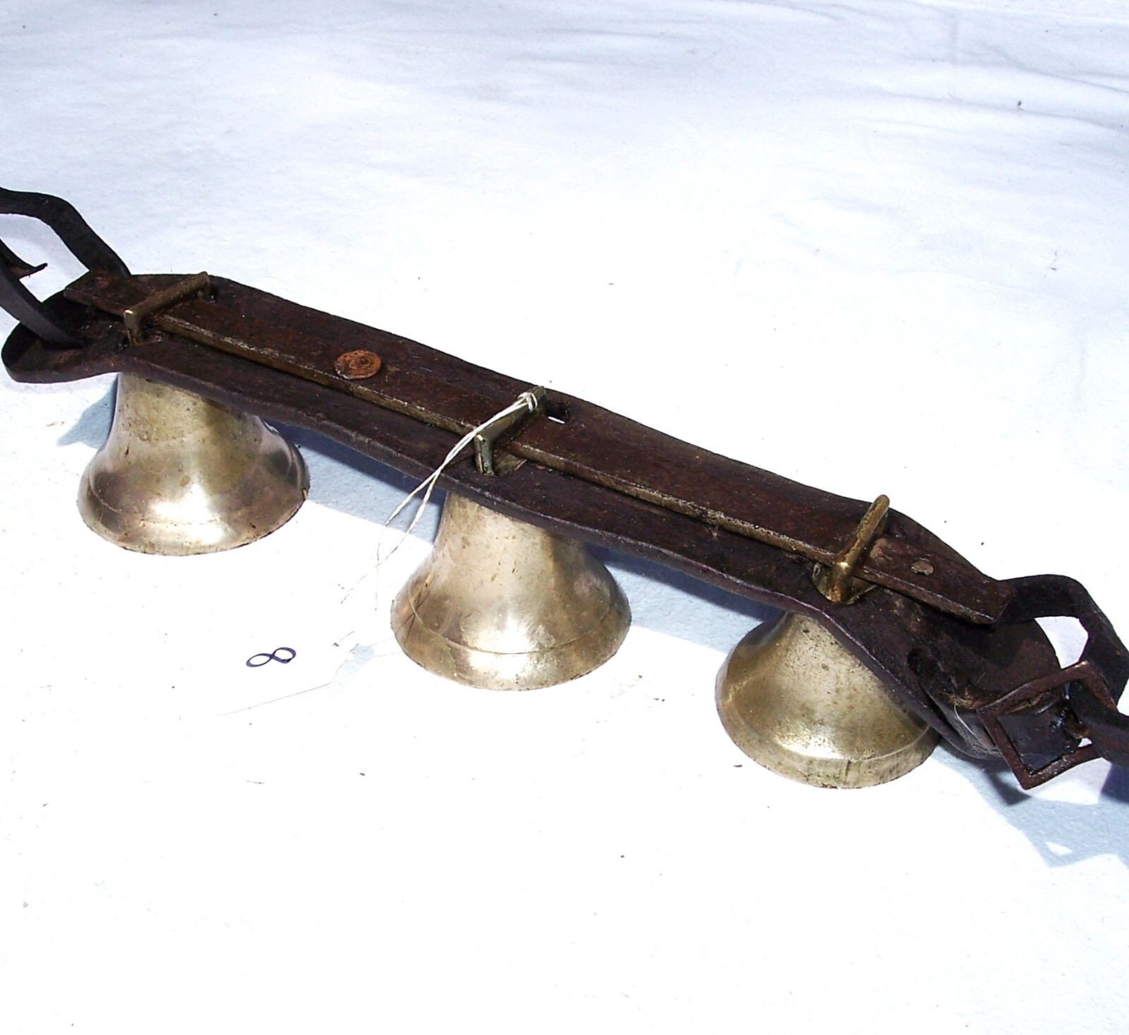 Antique Shaft Sleigh Three Bells Horse Driving Harness Carriage #7