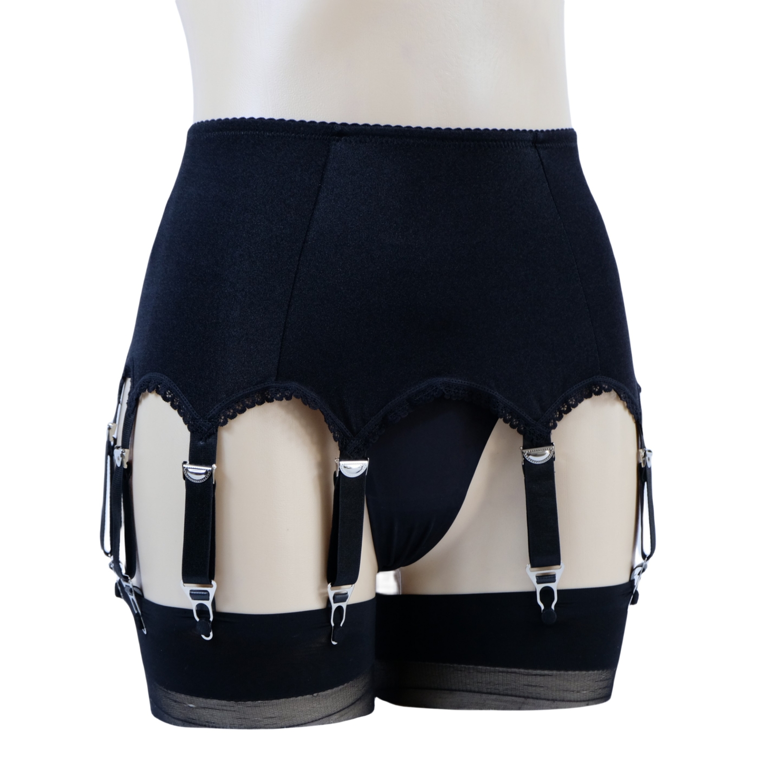 Luxallacki High Waist 10 Straps Garter Belt for Thigh Highs Girdle Metal Clips