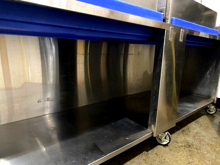 Custom Win-holt Sea Food Ice Bin Insulated Display Table w/ Cambro Bar Bases