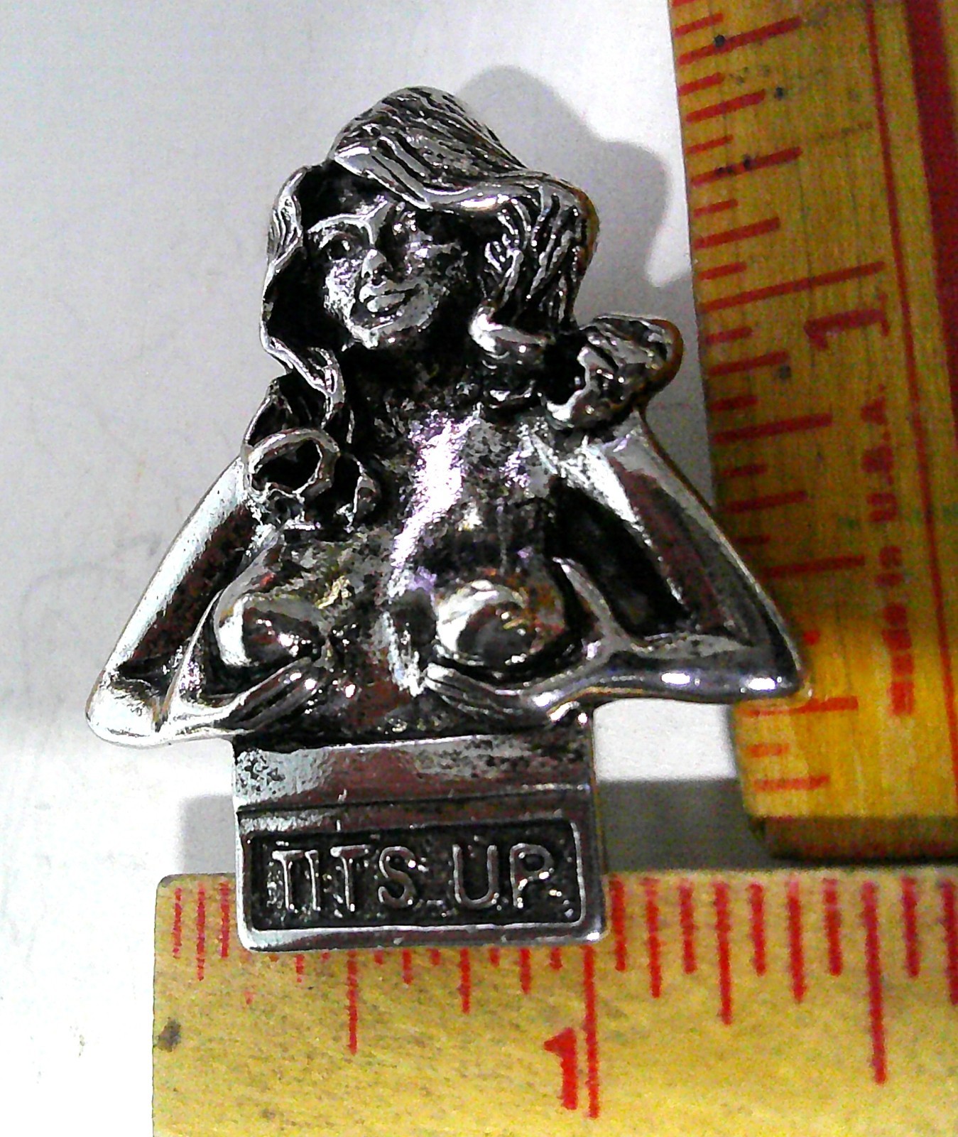 Tits Up pin vintage collectible old boobs breasts pinback biker vest badge