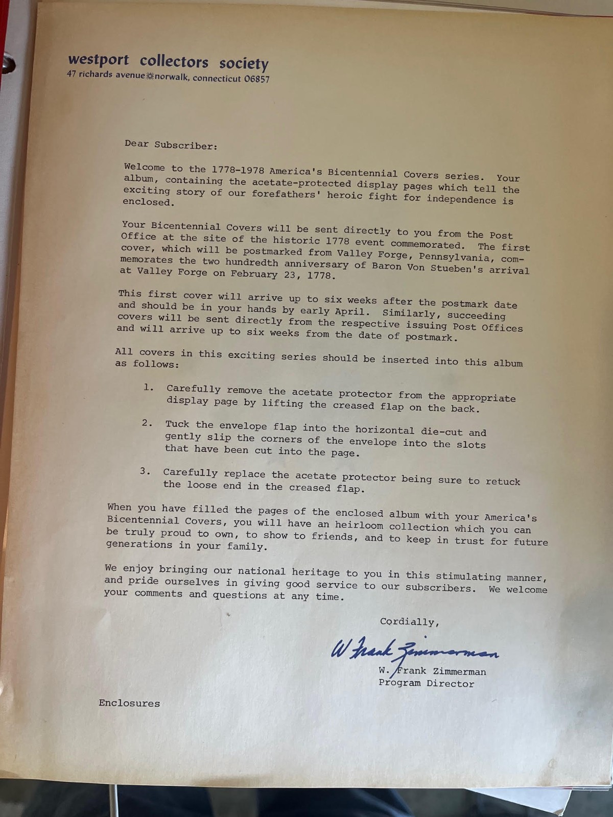 Bound Collection of Bicentennial First Day Covers 1978 Westport Collectors