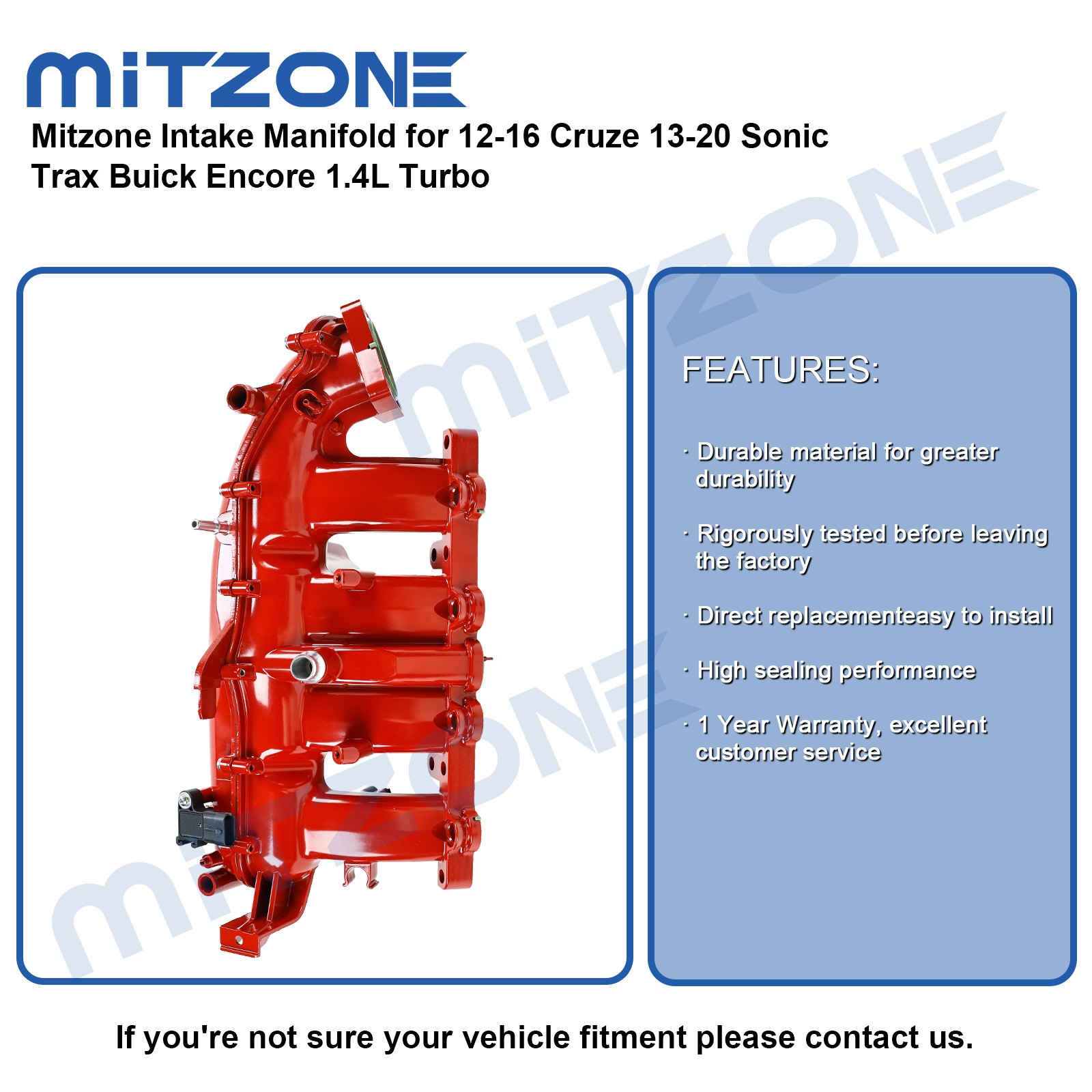 Mitzone Intake Manifold for 12-16 Cruze 13-20 Sonic Trax Buick Encore 1.4L Turbo