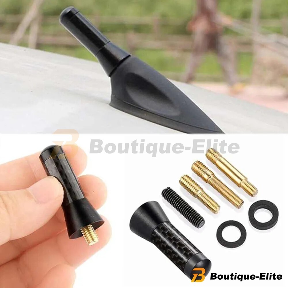 Universal 1.4-Inch Carbon Fiber Car Antenna FM Aerial Black