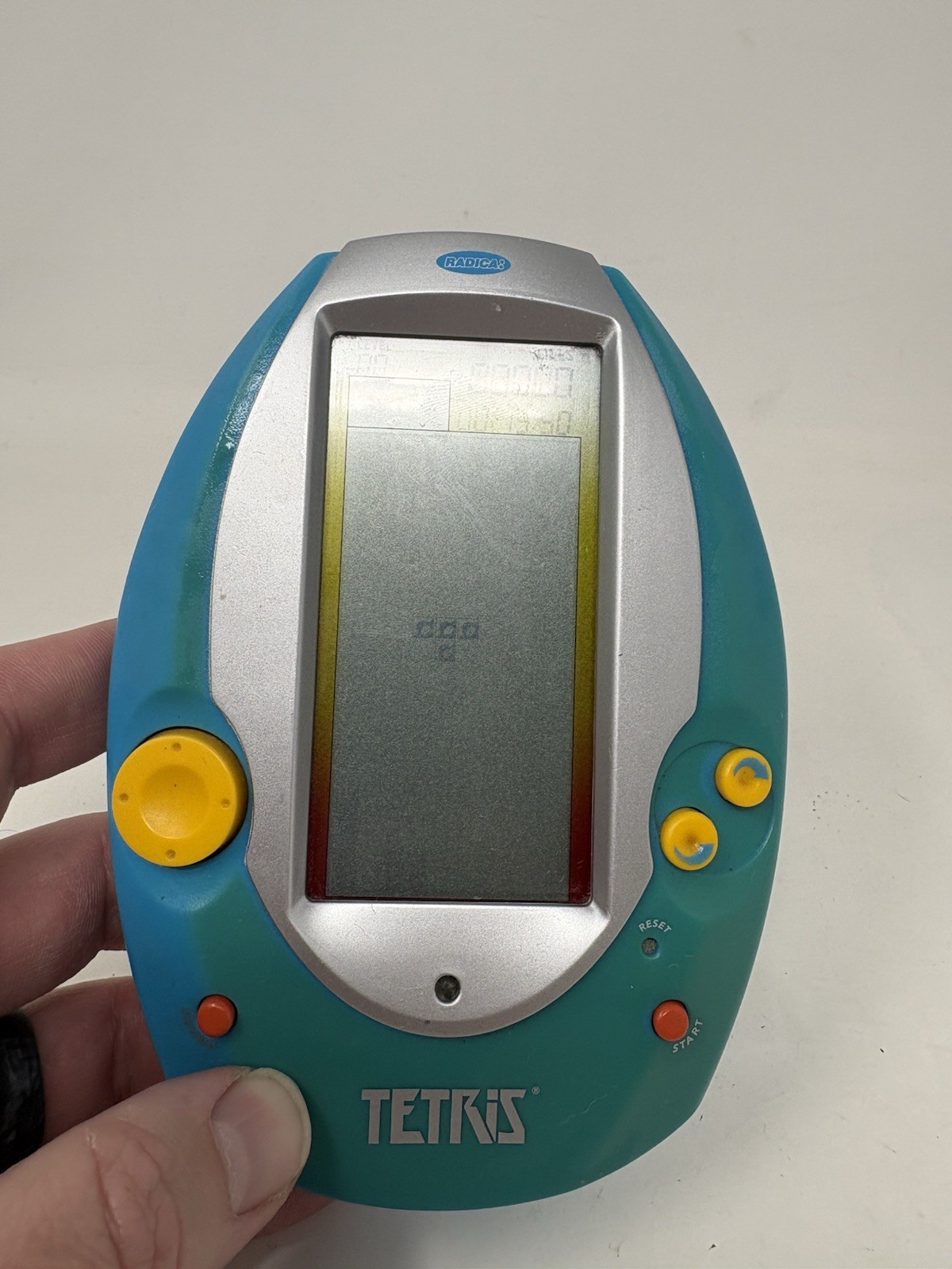 Vintage 2005 Radica Tetris Handheld Electronic Game Blue Silver Tested WORKS!