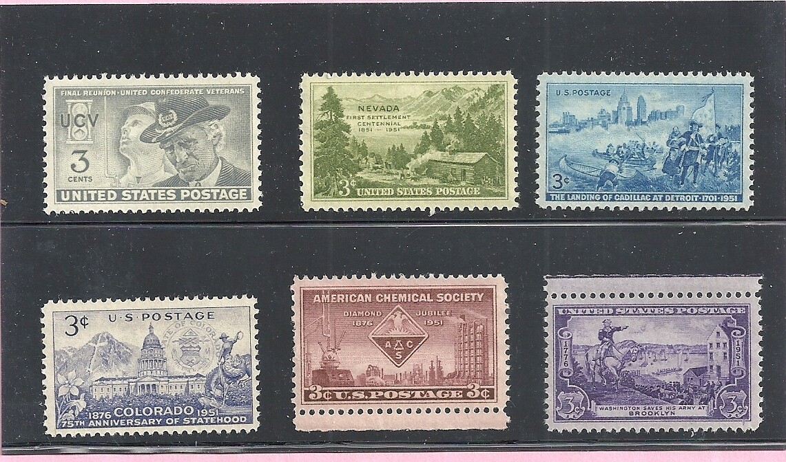 1951 - Commemorative Year Set - US Mint Never Hinged Stamps  7 DAY SALE PRICE