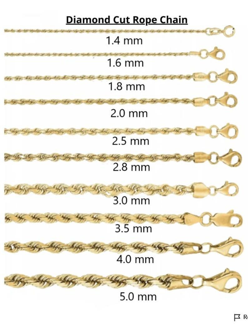 10K Gold 1.5mm Diamond Cut Rope Link Bracelet, 6in, 6.5in, 7in Italy