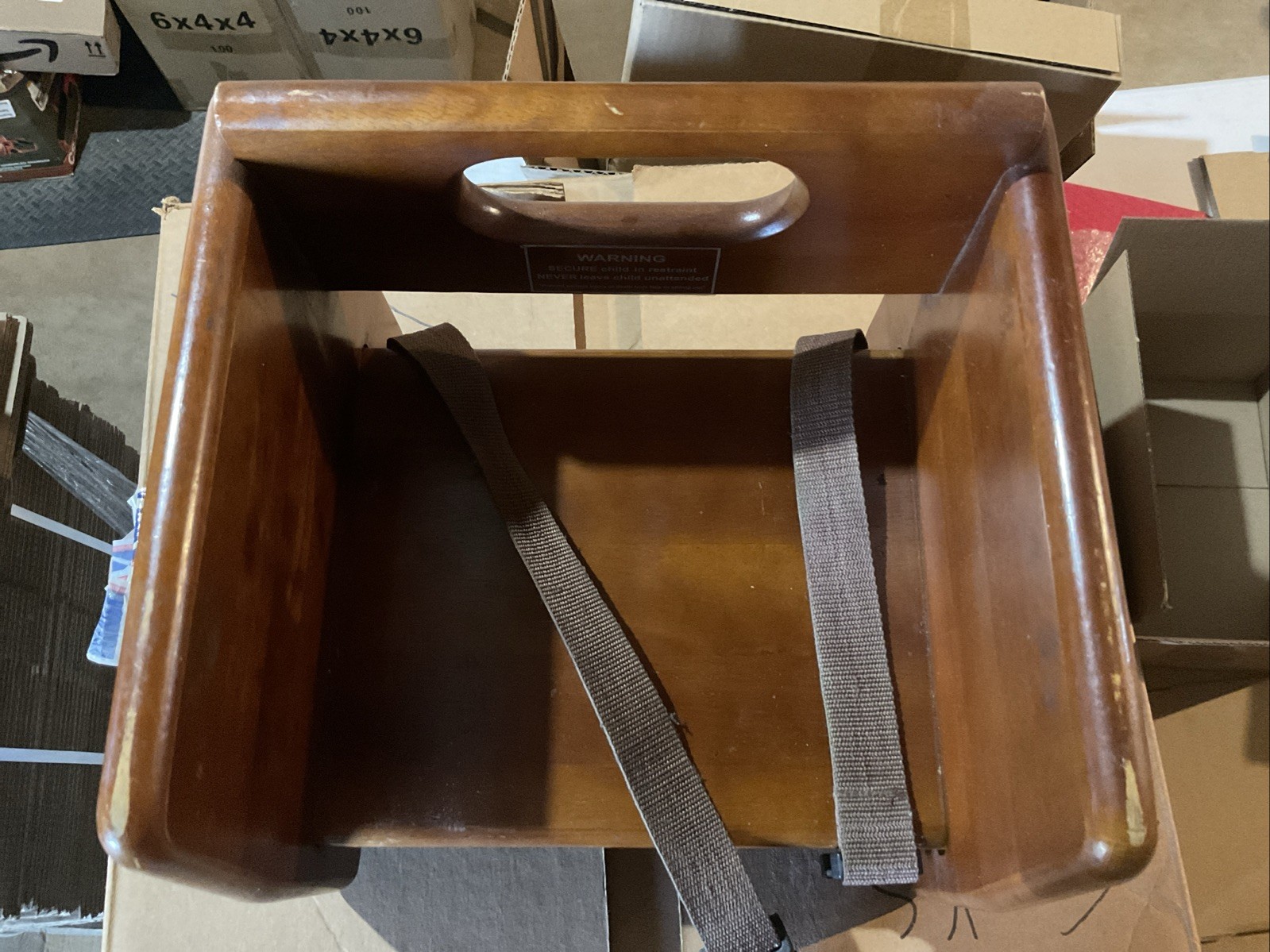 Restaurant Children Booster Seat in Mahogany Wood Finish Commercial USED Read