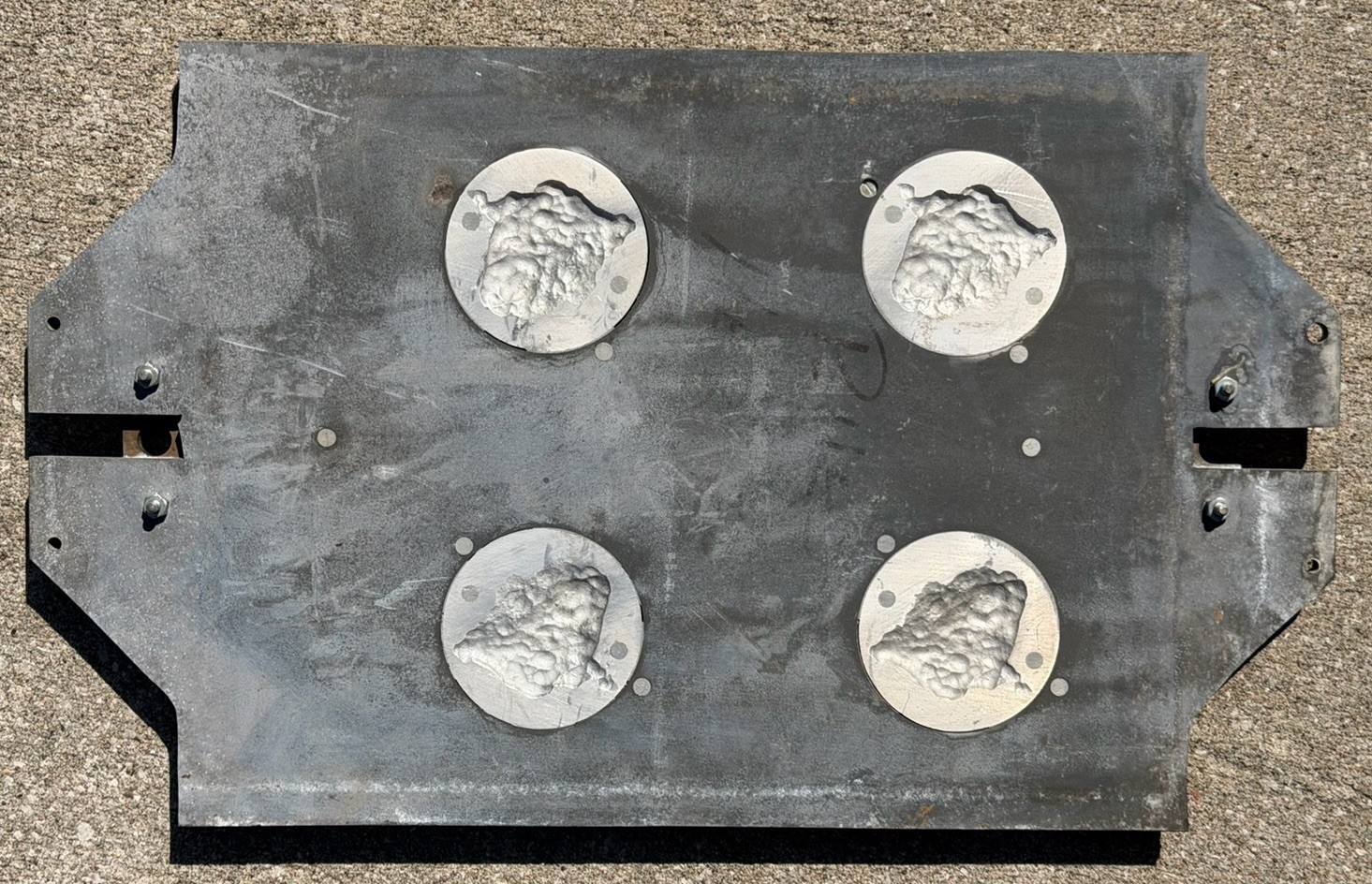 Vintage Industrial Aluminum Foundry Mold Pattern Polled Hereford Cows Sculpture