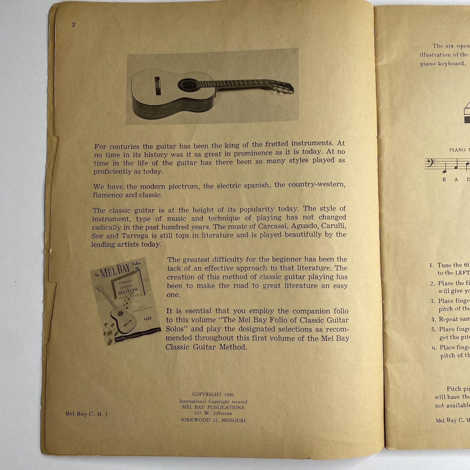 MEL BAY Mel Bay's Classic Guitar Method, Workbook, Volume 1, Vintage 1960
