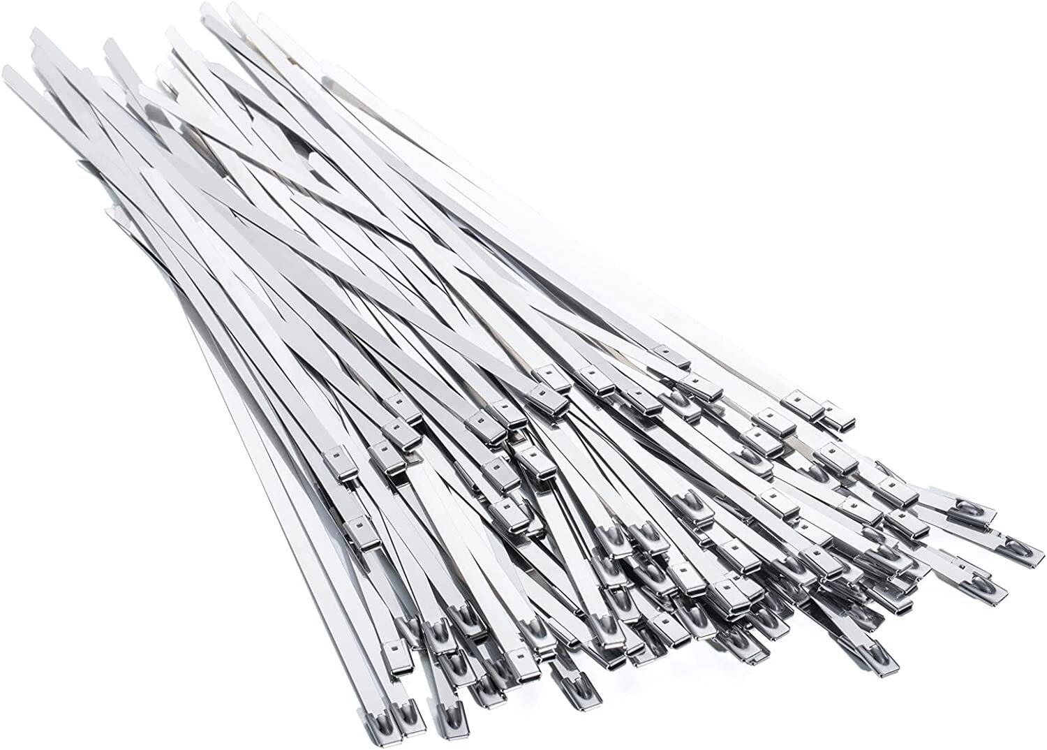 100-200Pcs Metal Zip Ties Stainless Steel Heavy Duty Self-Locking Cable Ties US