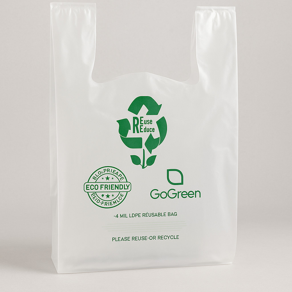 Clear Plastic T-Shirt Grocery Bags 3 Mil Heavy Duty Reusable 1/6 21x6.5x11.5