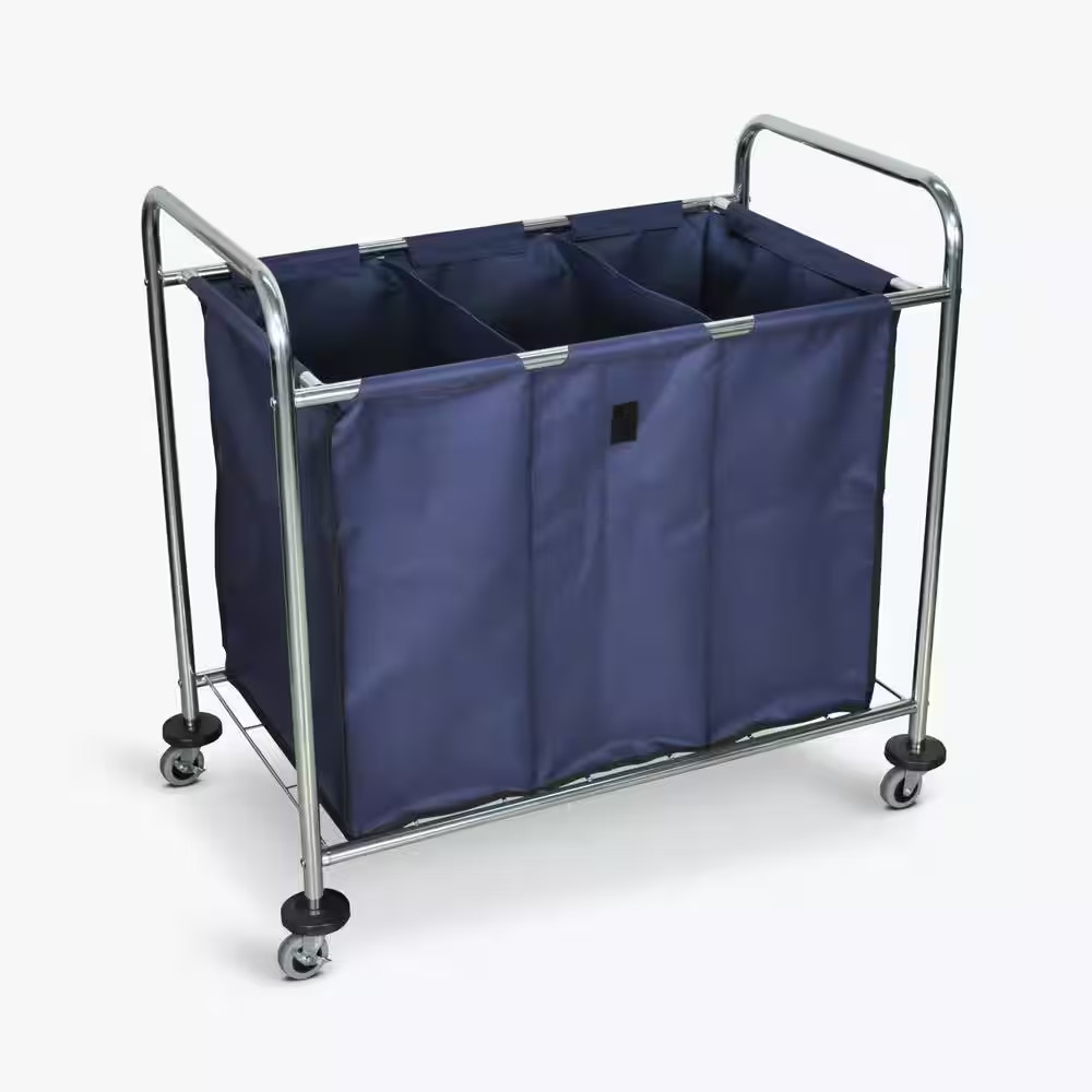 33 In. X 21 In. 3-Shelf Stainless Steel Cart in Silver