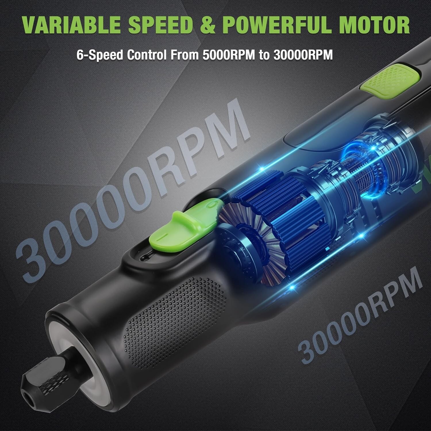 WORKPRO 7.2V Cordless Rotary Tool 6 Variable Speed w/117 Accessories Black