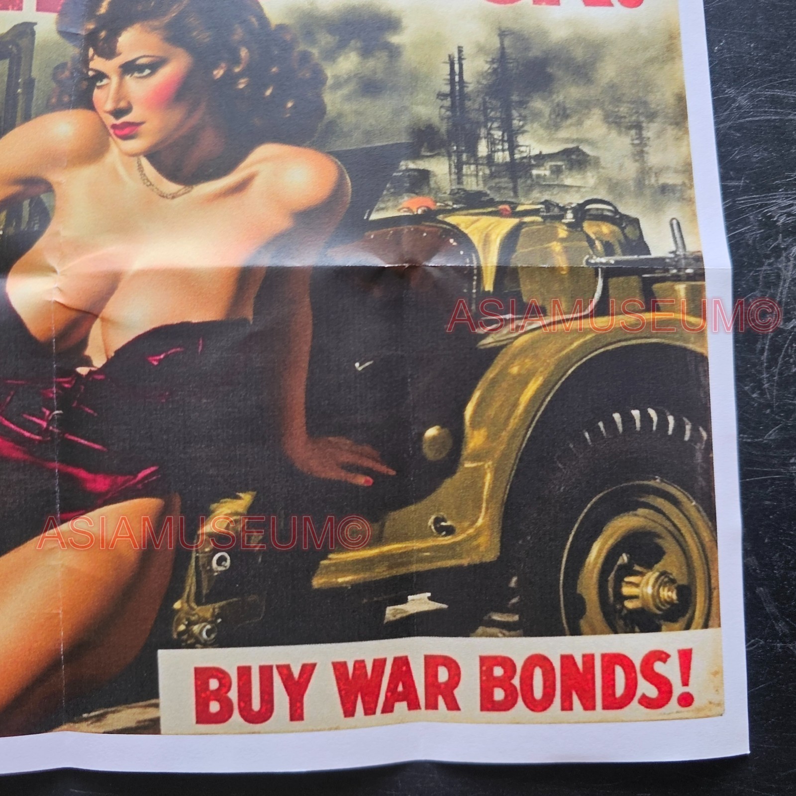 1945 WW2 USA BUY WAR BONDS SEXY PIN UP BIKINI GIRL WOMEN JEEP TRUCK POSTER M506