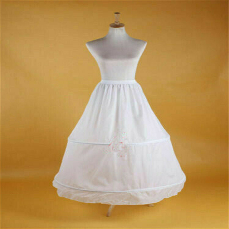 Women White Bridal Petticoat Hoop Skirt Crinoline Slip Wedding Gown Underskirt