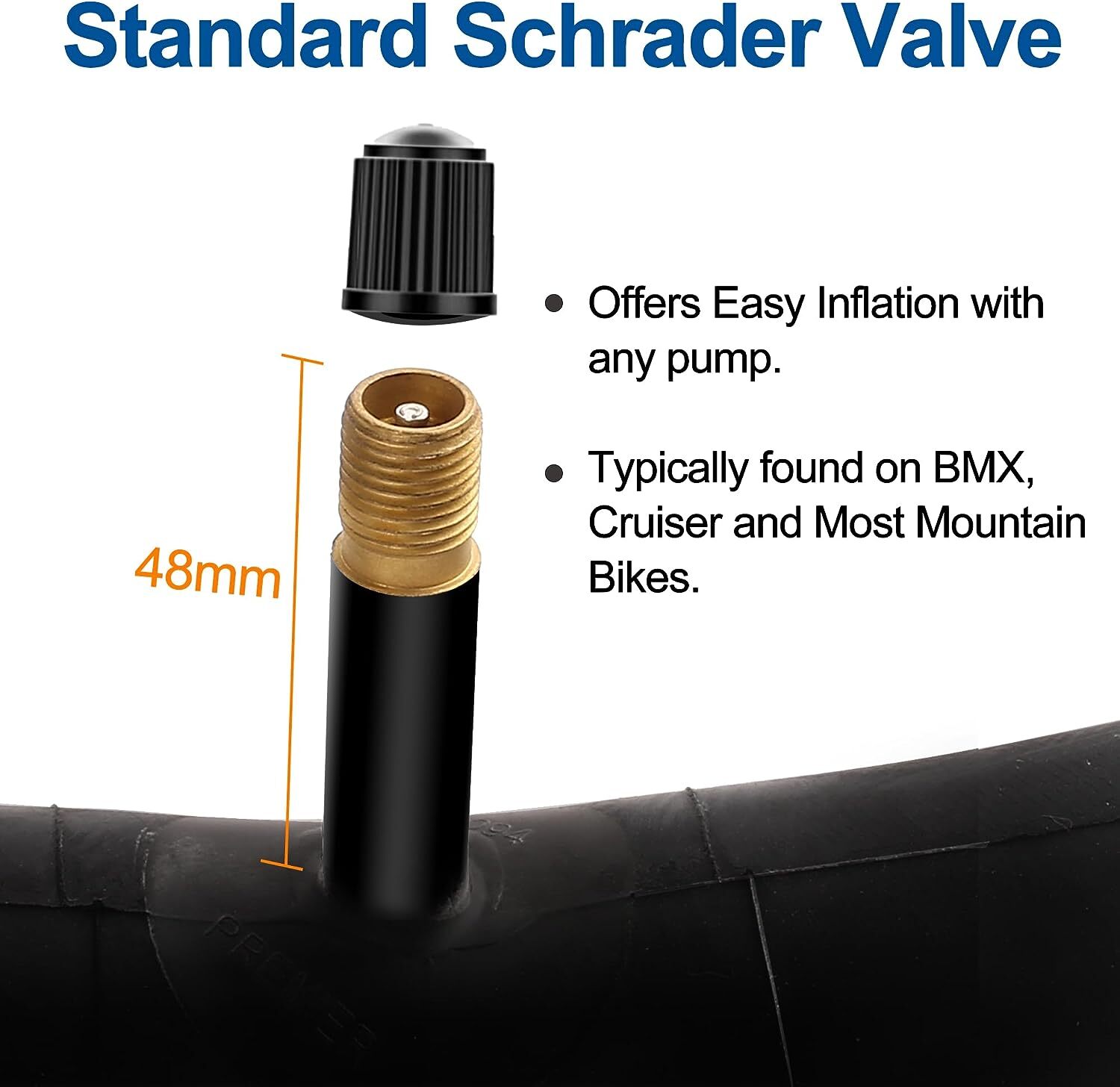 2PCS 700X35/38C HYBRID BIKE INNER TUBE ROAD TOURING 48MM SCHRADER VALVE