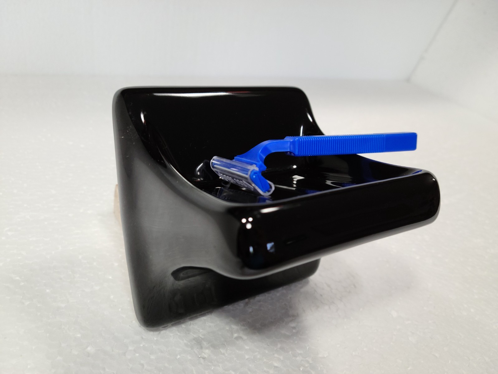 Vintage Black Ceramic Tile Soap Dish Tumbler Cup Tray Toothbrush Holder Set