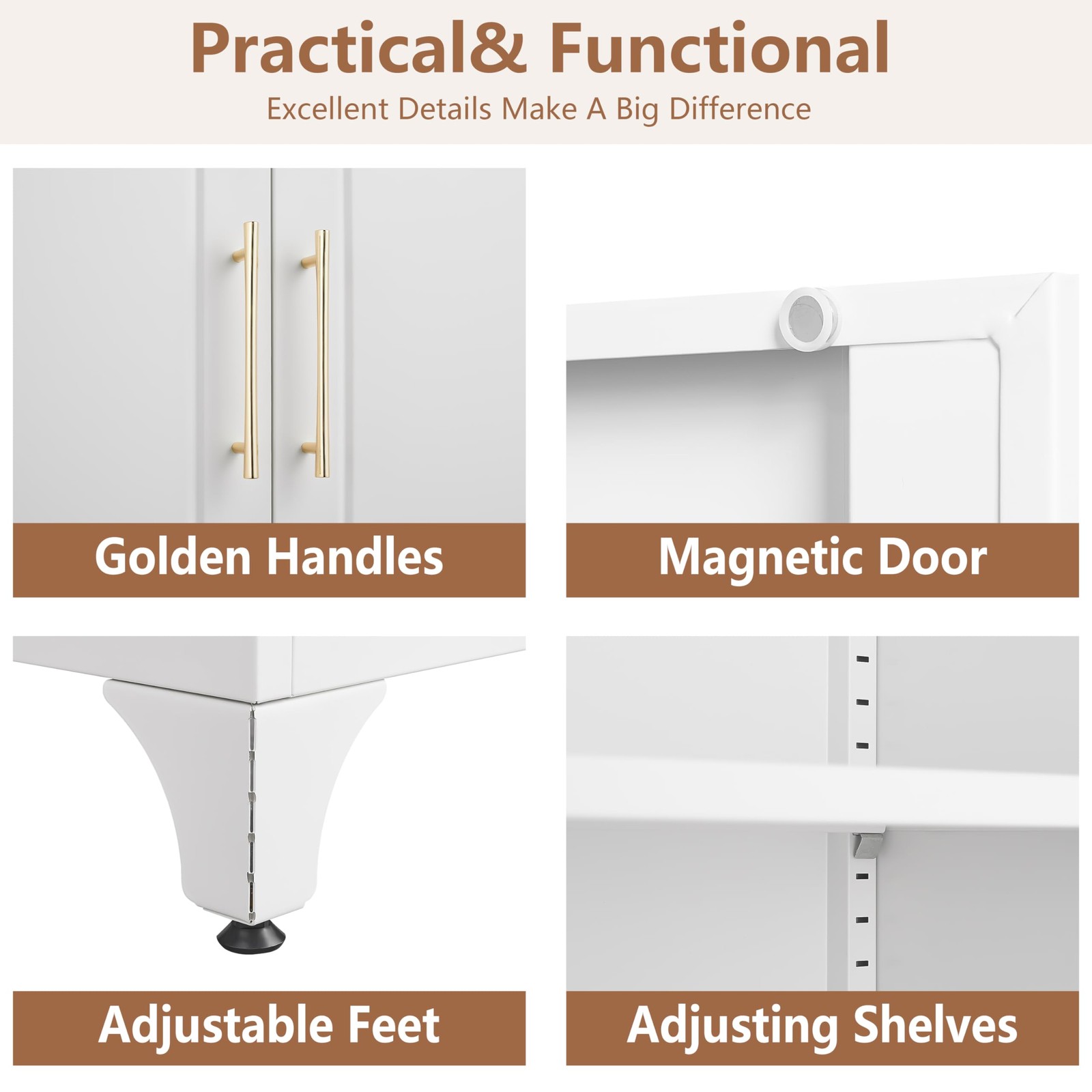 Kitchen Pantry Cabinet 75" Tall Metal Pantry Cabinet with Two Drawers