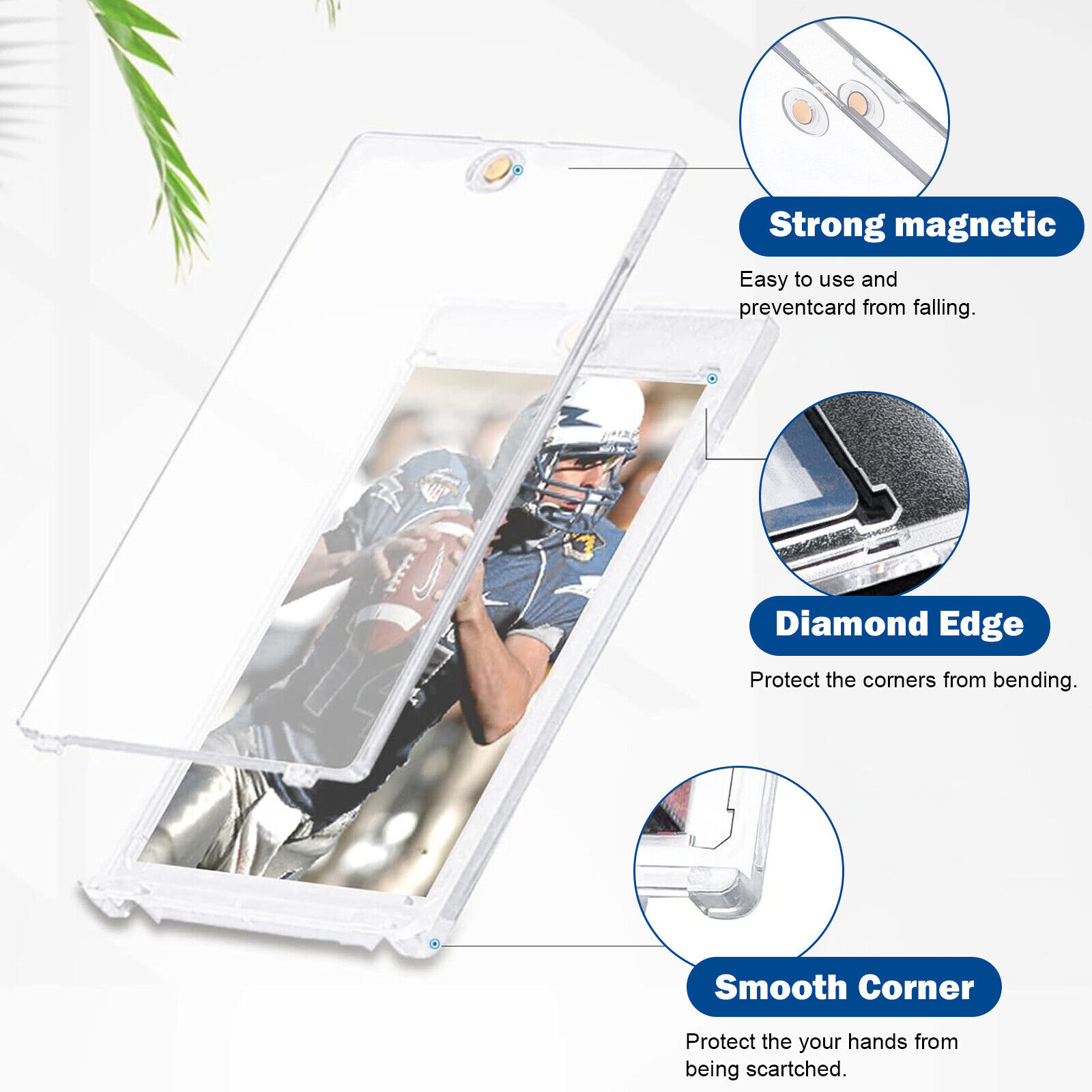 30 Pack Magnetic Trading Sports Card Holders 35pt One-Touch Hard UV Protection