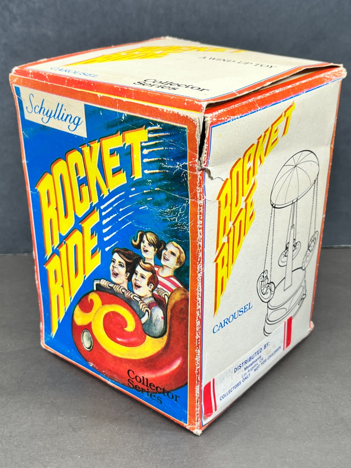 Rocket Ride Carousel Schylling Toys 2000 Vintage Tin Toy NOS in Box TESTED