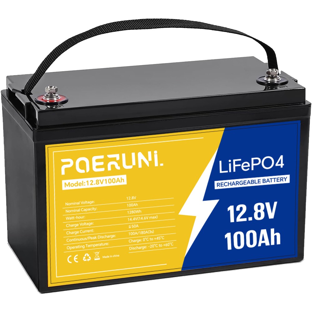 NEW 12V 100Ah LiFePO4 Lithium Battery 8000+ Deep Cycle BMS for Solar RV Off-grid