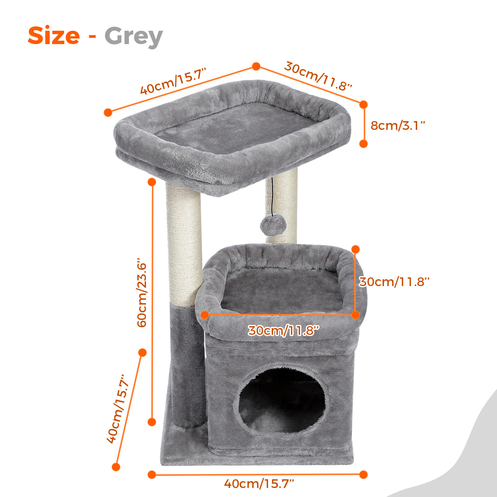 PAWZ Road Cat Tree Tower with Scratching Post Scratcher Condo Furniture Bed Toys