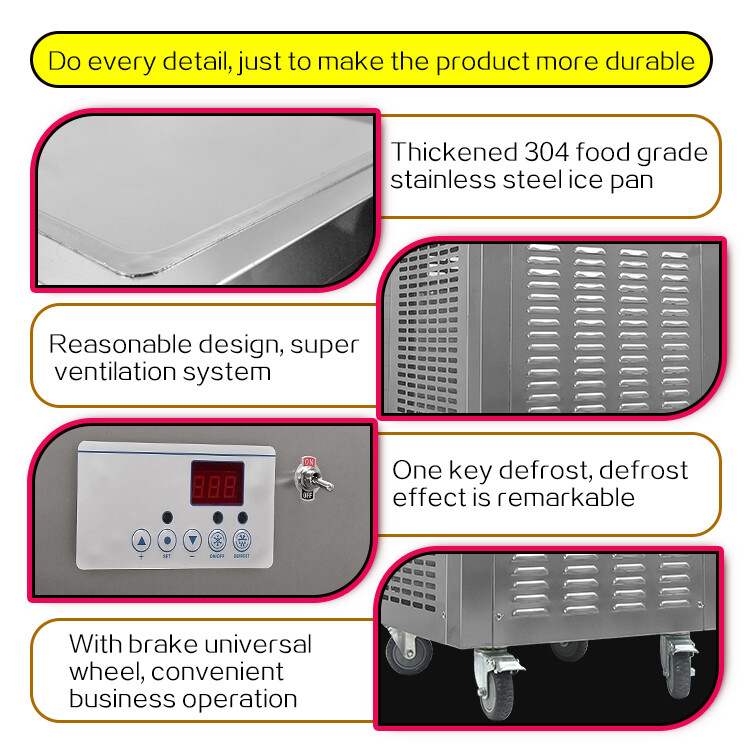 Kolice ETL 21"x21" Square Pan Fried Ice Cream Machine Roll Ice Cream Machine