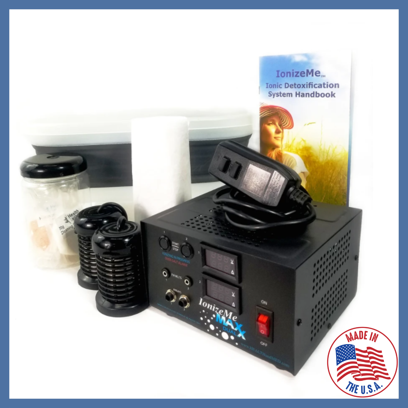 IonizeMe Maxx Dual Powerful 20V Ionic Foot Bath Spa Detox Machine Made in USA