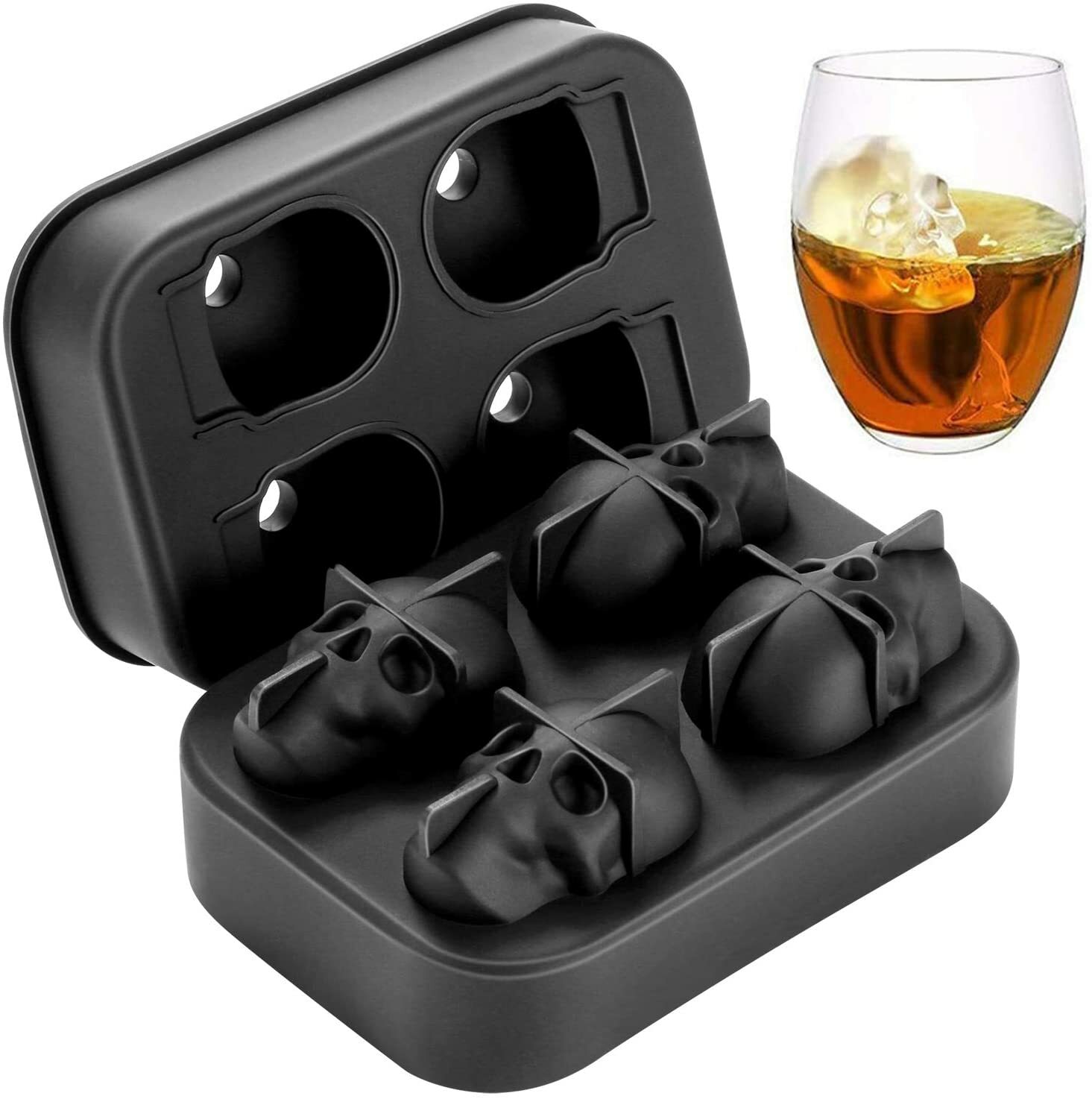 Ice Cube Mold 3D Skull Ice Cube Mold Tray For Whiskey, Cocktail, Bev